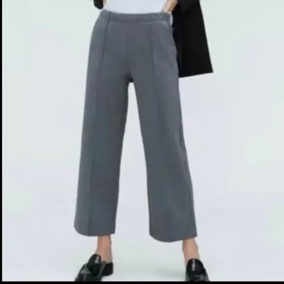 EVERLANE DREAM PANT WIDE LEG CHARCOAL HEATHER GRAY NEW S - Picture 4 of 10